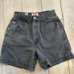 Vintage High-Waisted Black Denim Shorts